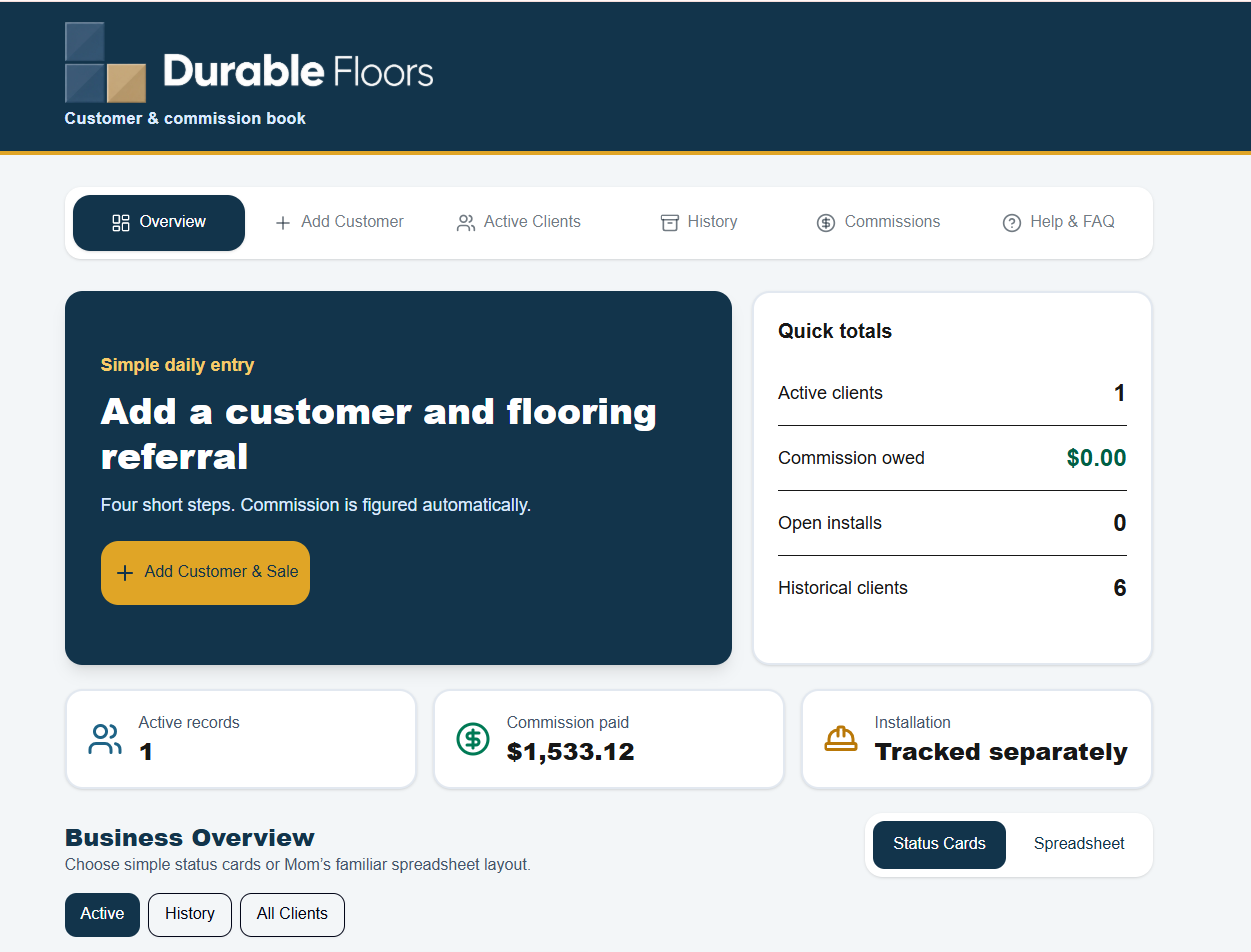 Approved Durable Floors overview screenshot